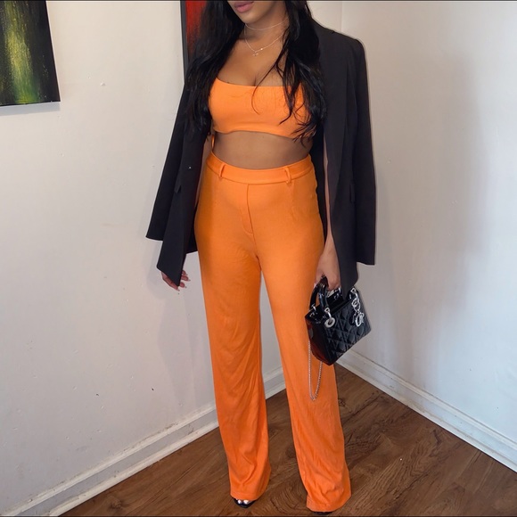 Orange Ribbed set - Picture 2 of 4